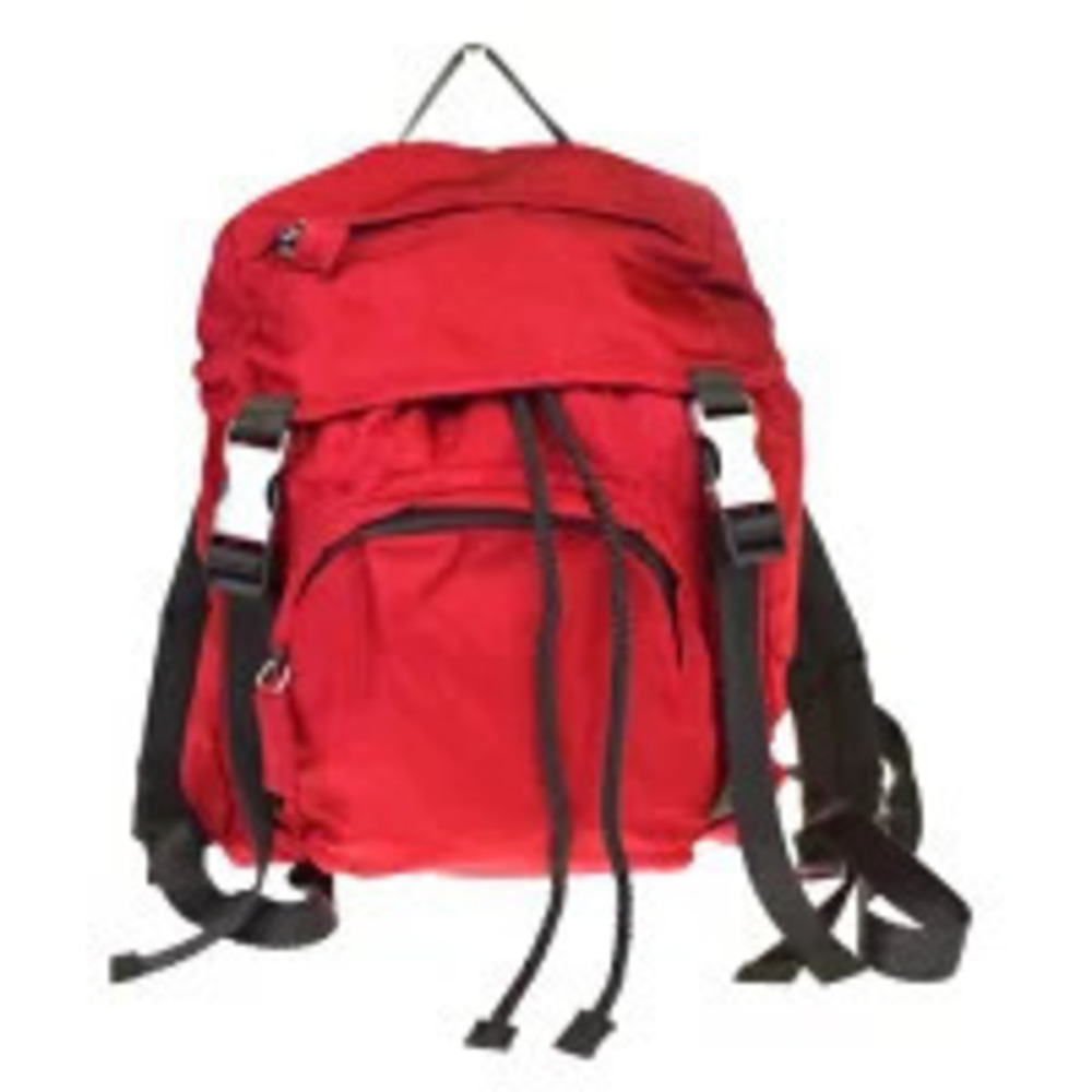 Prada red Backpack Daybag Rucksack distinct drawstring cords
